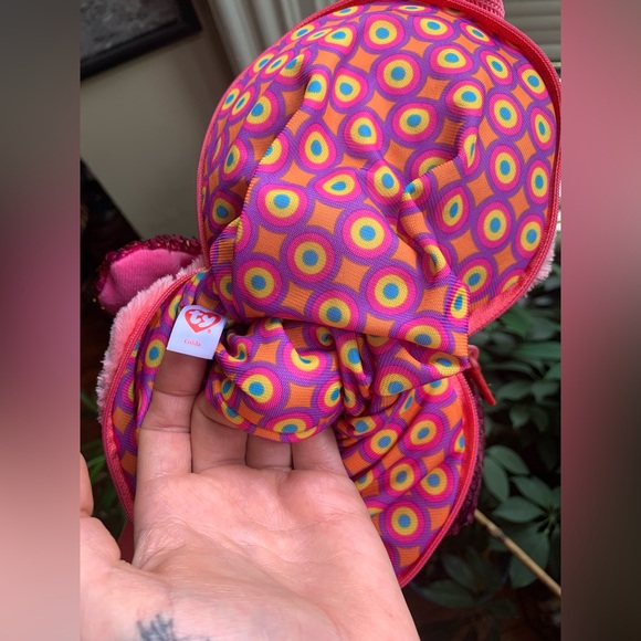 TY Flamingo Backpack, NWT Deep Pocket Pink Cute Mini Backpack - Picture 5 of 8